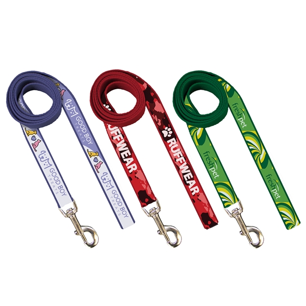 60" long, 1" dog leash of 2mm polyester PMS matched webbing... from ASI 45657 Pop! Promos