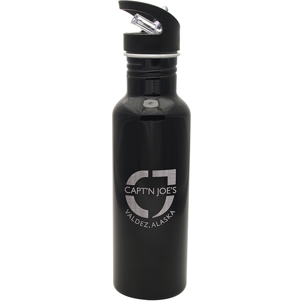 27 oz. water bottle made of aluminum with a retractable sipper... from ASI 71920 Moderne Glass Company Inc / Glass America®