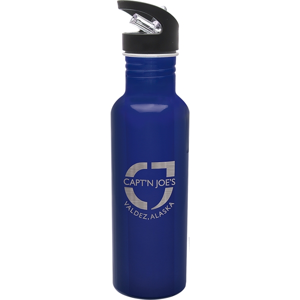 27 oz. water bottle made of aluminum with a retractable sipper... from ASI 71920 Moderne Glass Company Inc / Glass America®