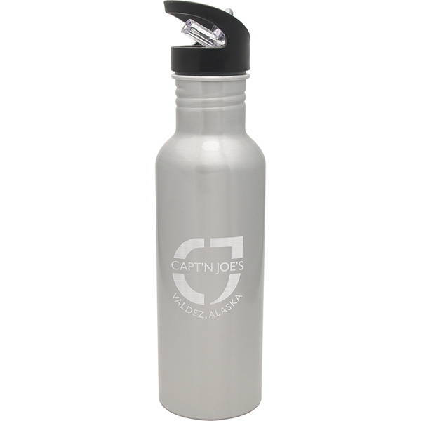 27 oz. water bottle made of aluminum with a retractable sipper... from ASI 71920 Moderne Glass Company Inc / Glass America®