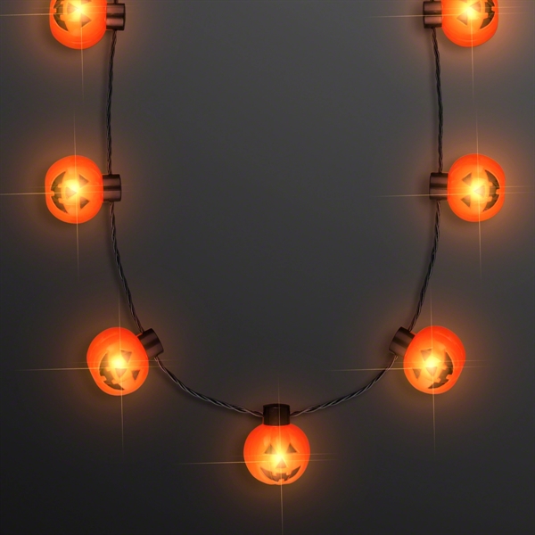 Big Pumpkin Light Bulbs Halloween Necklace; Blank Pricing... from ASI 34194 ALightPromos / Alight Promotional Products