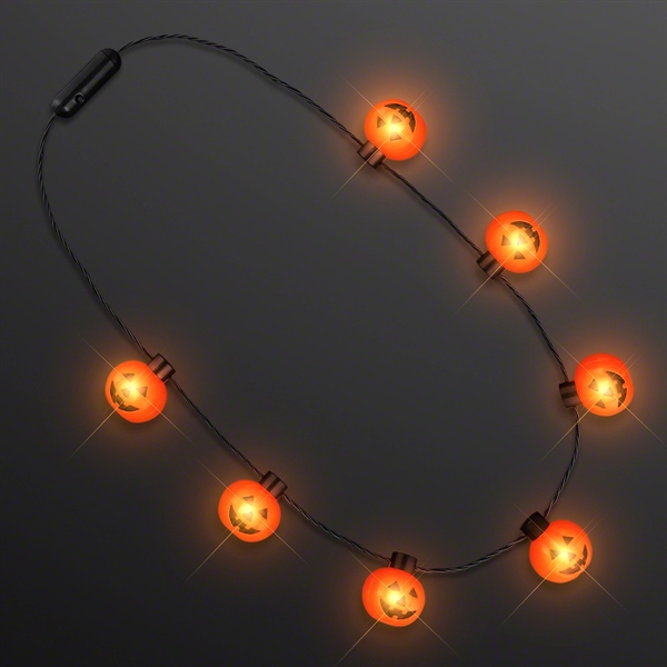 Big Pumpkin Light Bulbs Halloween Necklace; Blank Pricing... from ASI 34194 ALightPromos / Alight Promotional Products
