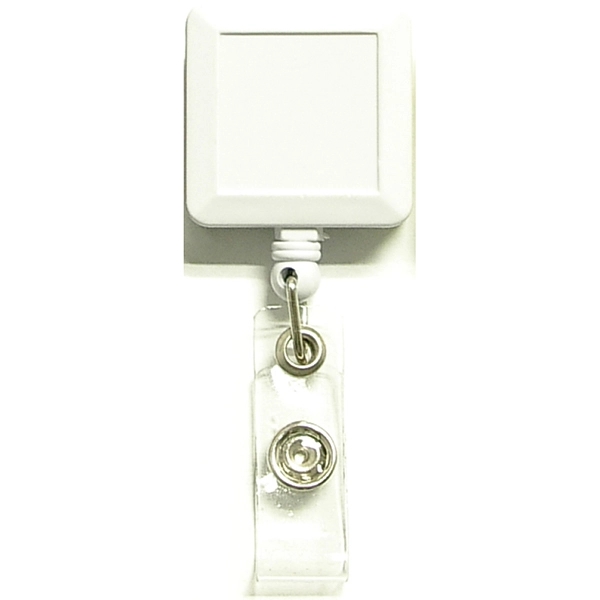 Square 26" retractable badge holder with metal clip on the back.... from ASI 74585 Nu Promo International / Nu Promo Line