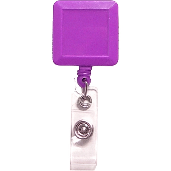 Square 26" retractable badge holder with metal clip on the back.... from ASI 74585 Nu Promo International / Nu Promo Line