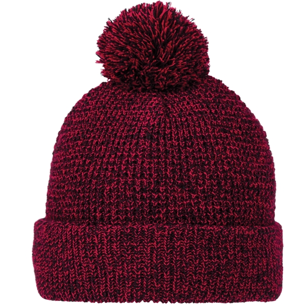 7.99" x 1.57" x 9.02" beanie with a cuff and pom-pom... from ASI 66887 PCNA / Trimark