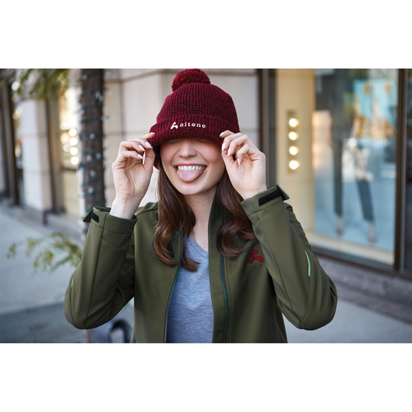 7.99" x 1.57" x 9.02" beanie with a cuff and pom-pom... from ASI 66887 PCNA / Trimark