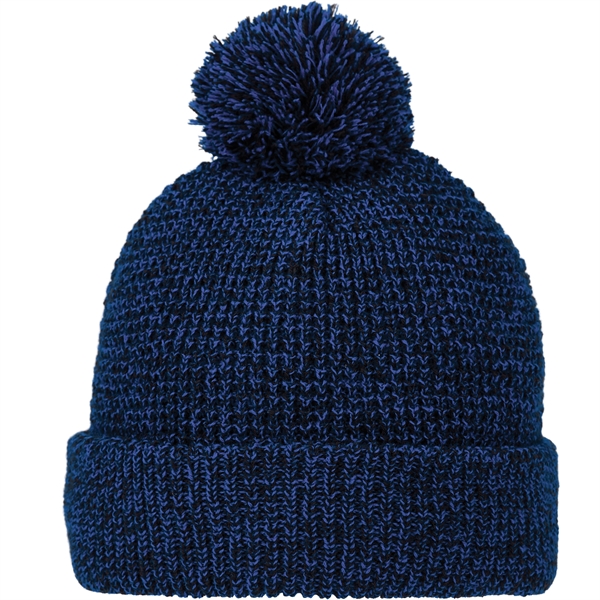7.99" x 1.57" x 9.02" beanie with a cuff and pom-pom... from ASI 66887 PCNA / Trimark