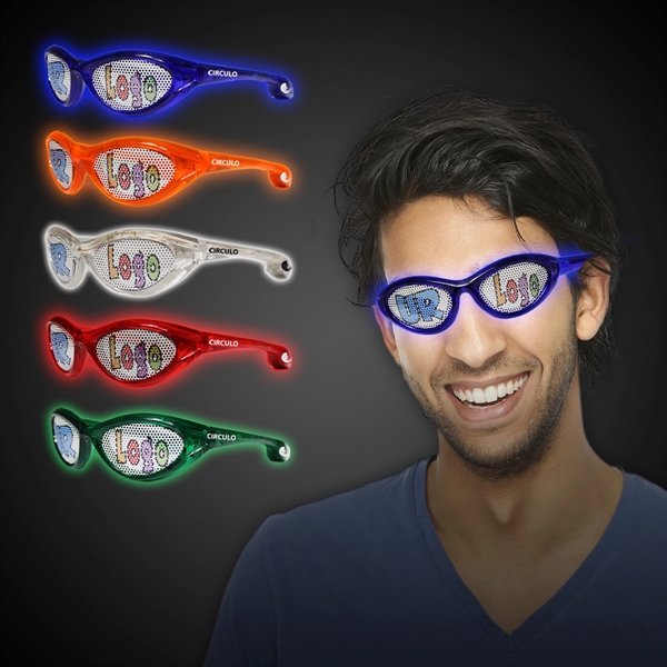 Billboard sunglasses with LED lighting and a full color imprint on... from ASI 42016 Brighter Promotions Inc