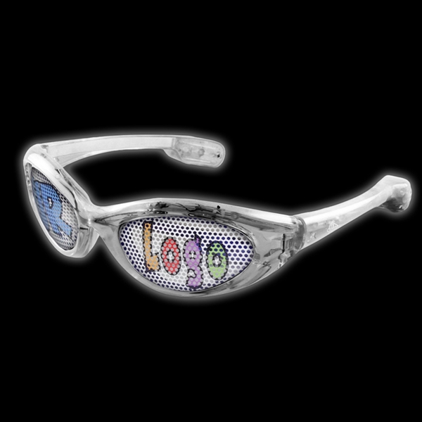Billboard sunglasses with LED lighting and a full color imprint on... from ASI 42016 Brighter Promotions Inc