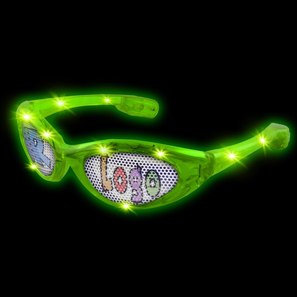 Billboard sunglasses with LED lighting and a full color imprint on... from ASI 42016 Brighter Promotions Inc