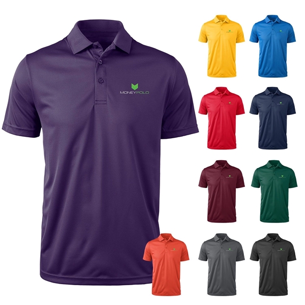 Men's polo with pill and snag resistance, UPF25+ protection, and 3-button... from ASI 57653 Gold Bond