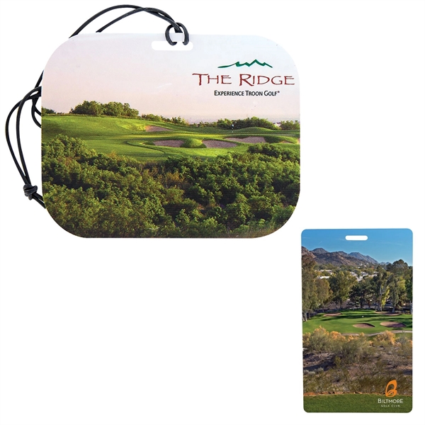 Bag tag with a strap.... from ASI 57653 Gold Bond