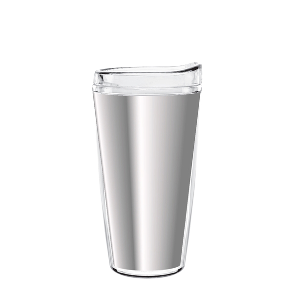 Double-wall insulated, clear Tritan™ tumbler with chrome insert available in 16... from ASI 73871 Next Promotions LLC