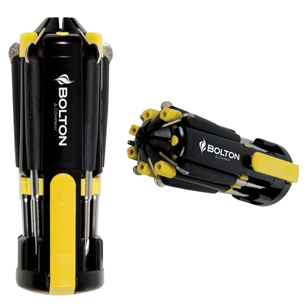 8-in-1 multitool with screwdrivers, pocket clip, and LED lights.... from ASI 57653 Gold Bond