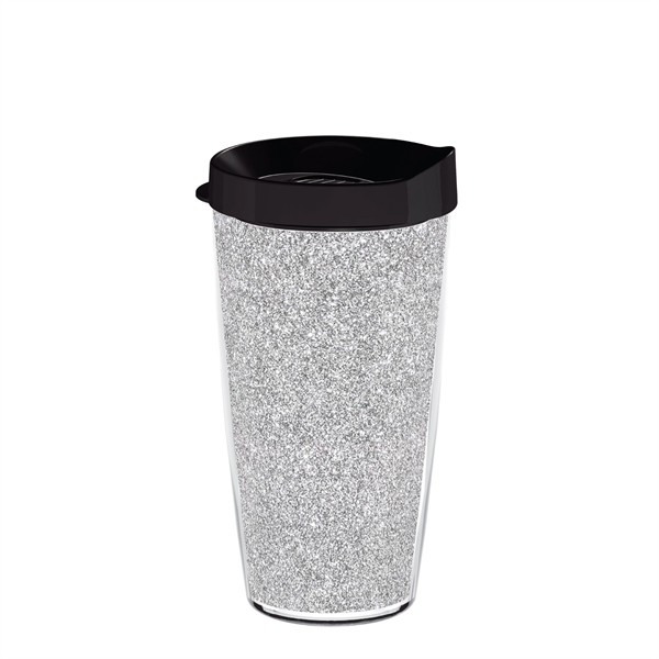 Double-wall insulated, clear Tritan™ tumbler with silver bling insert available in... from ASI 73871 Next Promotions LLC