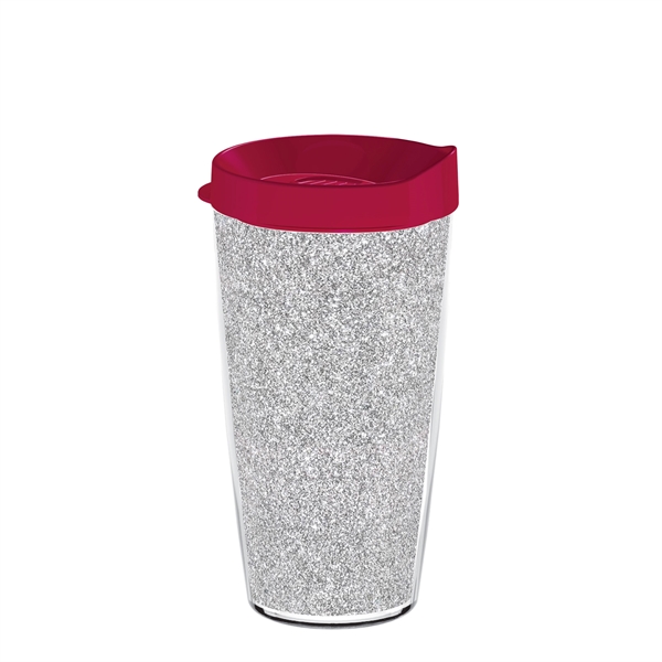 Double-wall insulated, clear Tritan™ tumbler with silver bling insert available in... from ASI 73871 Next Promotions LLC