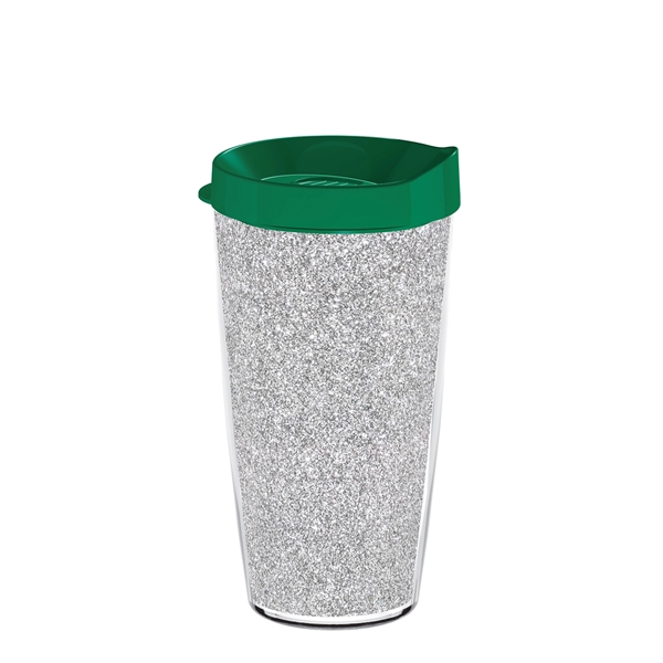 Double-wall insulated, clear Tritan™ tumbler with silver bling insert available in... from ASI 73871 Next Promotions LLC