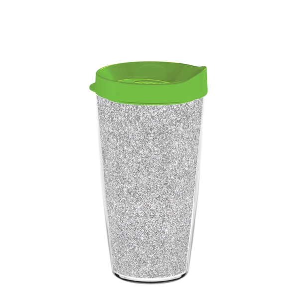 Double-wall insulated, clear Tritan™ tumbler with silver bling insert available in... from ASI 73871 Next Promotions LLC