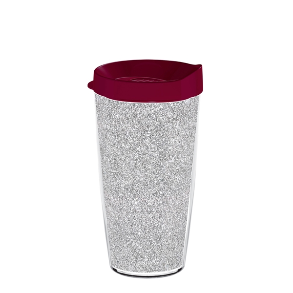 Double-wall insulated, clear Tritan™ tumbler with silver bling insert available in... from ASI 73871 Next Promotions LLC