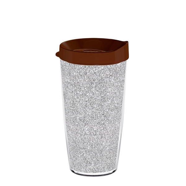 Double-wall insulated, clear Tritan™ tumbler with silver bling insert available in... from ASI 73871 Next Promotions LLC