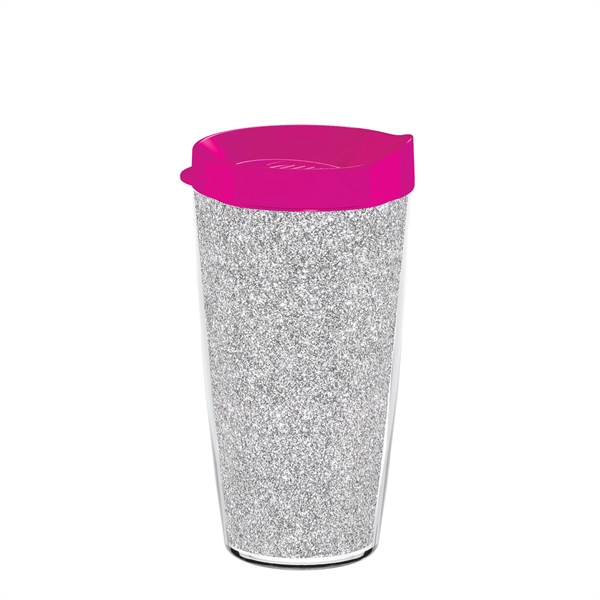 Double-wall insulated, clear Tritan™ tumbler with silver bling insert available in... from ASI 73871 Next Promotions LLC