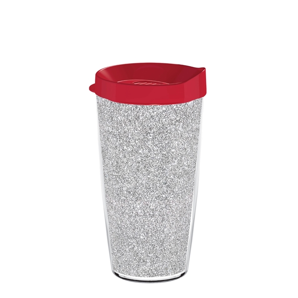 Double-wall insulated, clear Tritan™ tumbler with silver bling insert available in... from ASI 73871 Next Promotions LLC