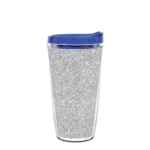 Double-wall insulated, clear Tritan™ tumbler with silver bling insert available in... from ASI 73871 Next Promotions LLC