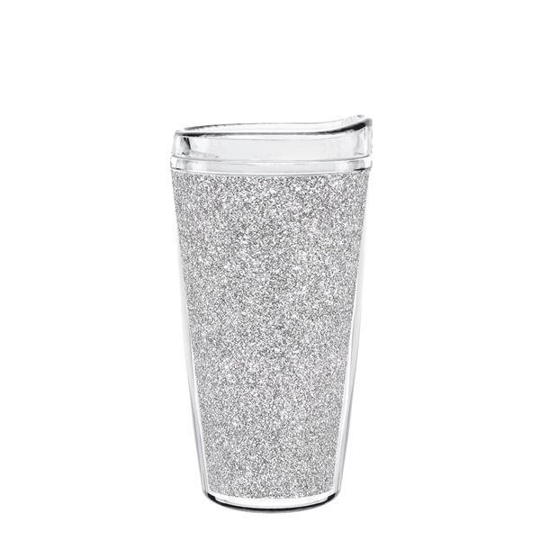 Double-wall insulated, clear Tritan™ tumbler with silver bling insert available in... from ASI 73871 Next Promotions LLC