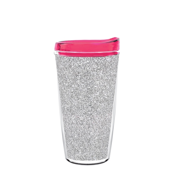 Double-wall insulated, clear Tritan™ tumbler with silver bling insert available in... from ASI 73871 Next Promotions LLC