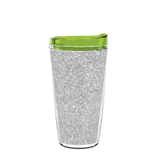 Double-wall insulated, clear Tritan™ tumbler with silver bling insert available in... from ASI 73871 Next Promotions LLC