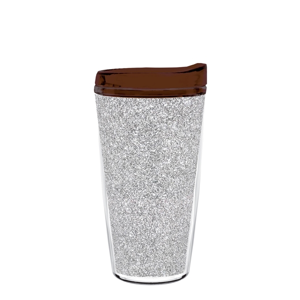 Double-wall insulated, clear Tritan™ tumbler with silver bling insert available in... from ASI 73871 Next Promotions LLC