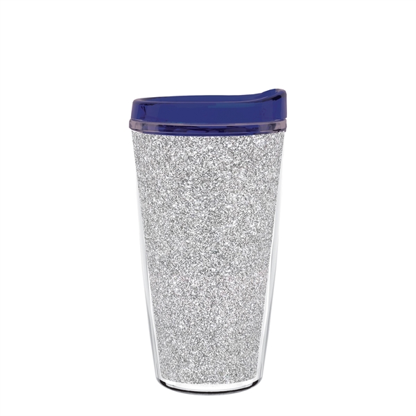 Double-wall insulated, clear Tritan™ tumbler with silver bling insert available in... from ASI 73871 Next Promotions LLC