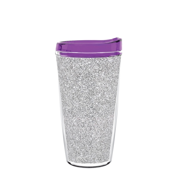 Double-wall insulated, clear Tritan™ tumbler with silver bling insert available in... from ASI 73871 Next Promotions LLC