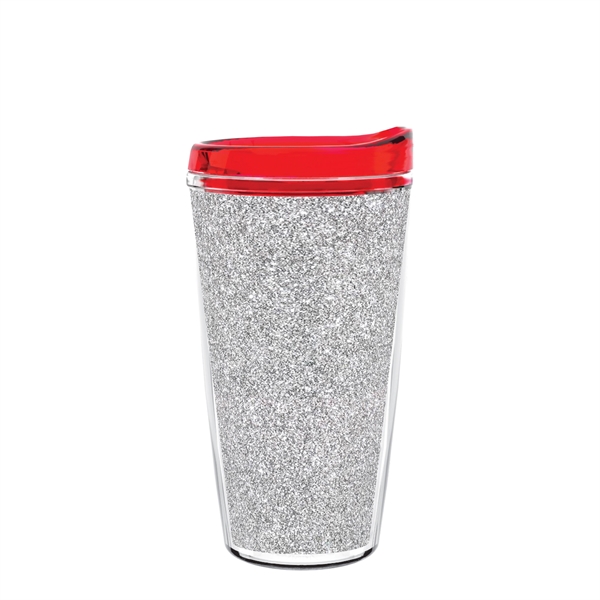 Double-wall insulated, clear Tritan™ tumbler with silver bling insert available in... from ASI 73871 Next Promotions LLC