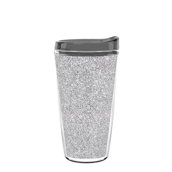 Double-wall insulated, clear Tritan™ tumbler with silver bling insert available in... from ASI 73871 Next Promotions LLC