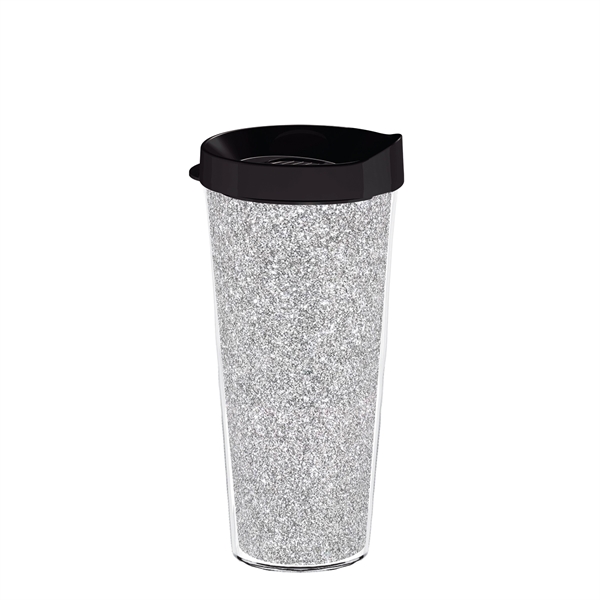 Double-wall insulated, clear Tritan™ tumbler with silver bling insert available in... from ASI 73871 Next Promotions LLC