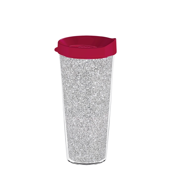 Double-wall insulated, clear Tritan™ tumbler with silver bling insert available in... from ASI 73871 Next Promotions LLC