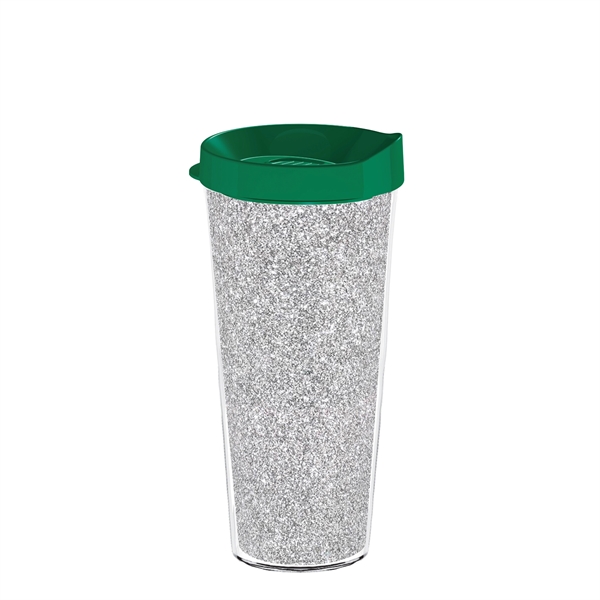 Double-wall insulated, clear Tritan™ tumbler with silver bling insert available in... from ASI 73871 Next Promotions LLC