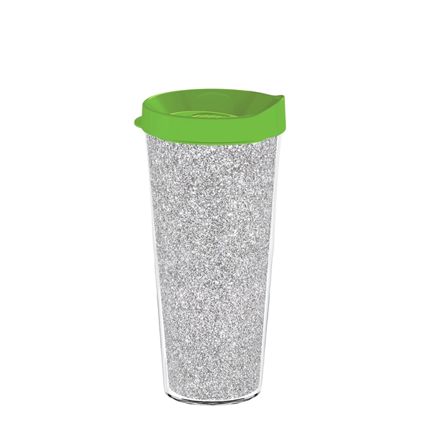 Double-wall insulated, clear Tritan™ tumbler with silver bling insert available in... from ASI 73871 Next Promotions LLC