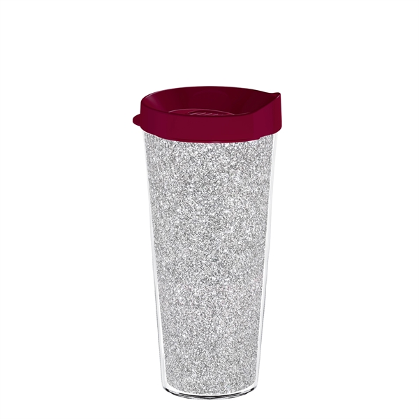 Double-wall insulated, clear Tritan™ tumbler with silver bling insert available in... from ASI 73871 Next Promotions LLC