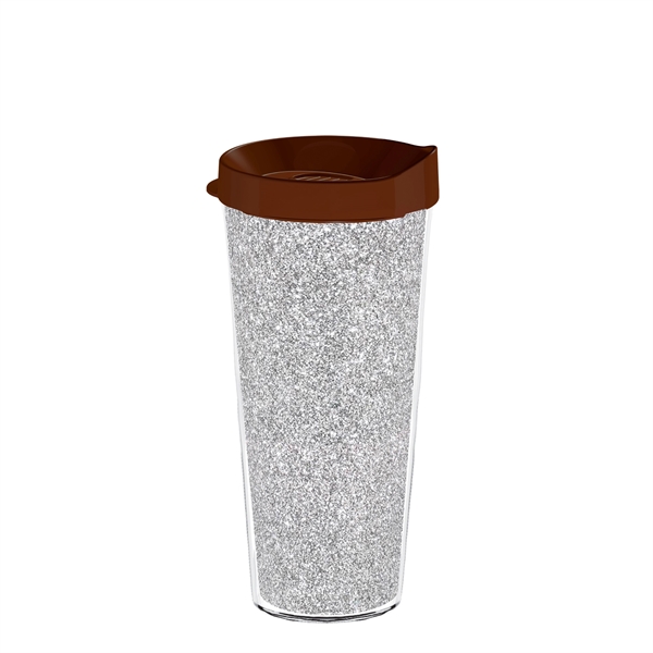 Double-wall insulated, clear Tritan™ tumbler with silver bling insert available in... from ASI 73871 Next Promotions LLC