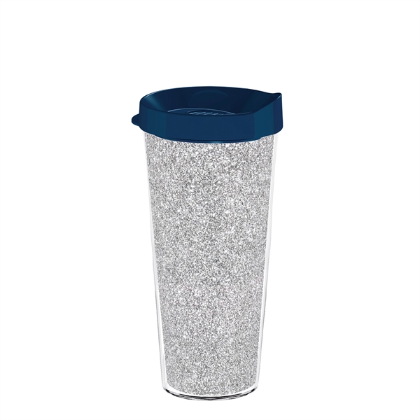 Double-wall insulated, clear Tritan™ tumbler with silver bling insert available in... from ASI 73871 Next Promotions LLC