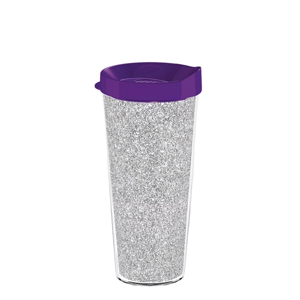 Double-wall insulated, clear Tritan™ tumbler with silver bling insert available in... from ASI 73871 Next Promotions LLC