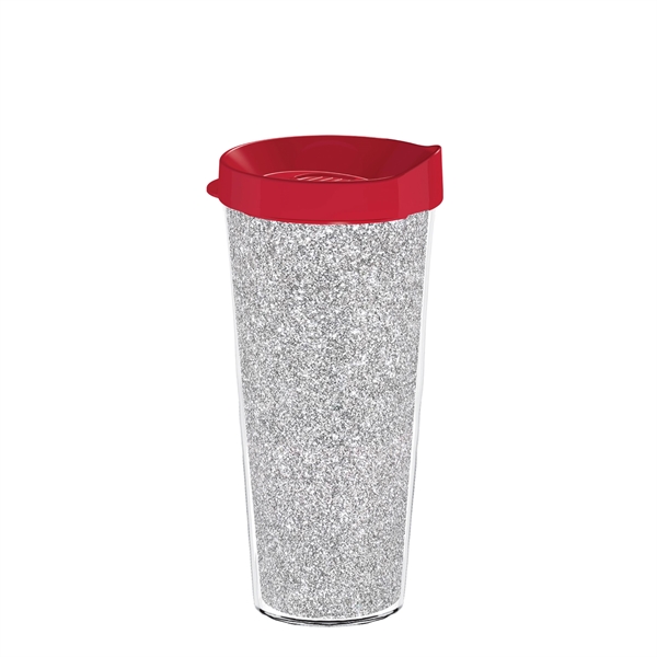 Double-wall insulated, clear Tritan™ tumbler with silver bling insert available in... from ASI 73871 Next Promotions LLC