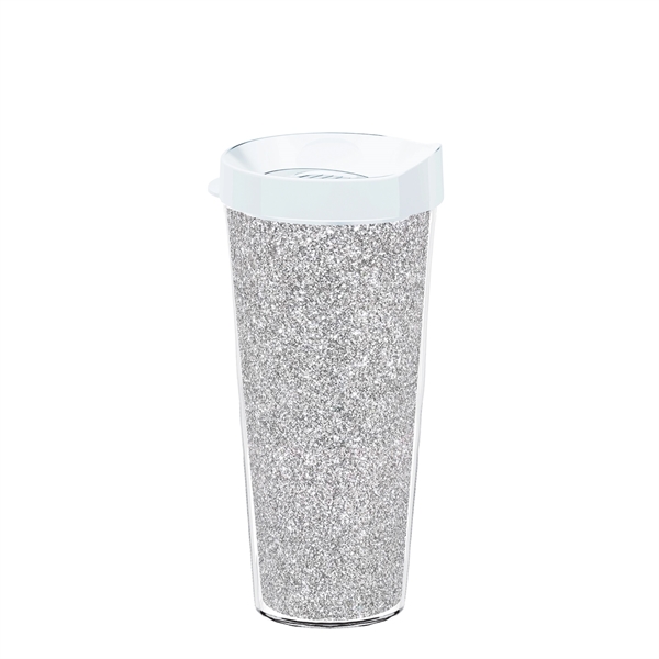 Double-wall insulated, clear Tritan™ tumbler with silver bling insert available in... from ASI 73871 Next Promotions LLC