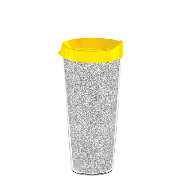 Double-wall insulated, clear Tritan™ tumbler with silver bling insert available in... from ASI 73871 Next Promotions LLC