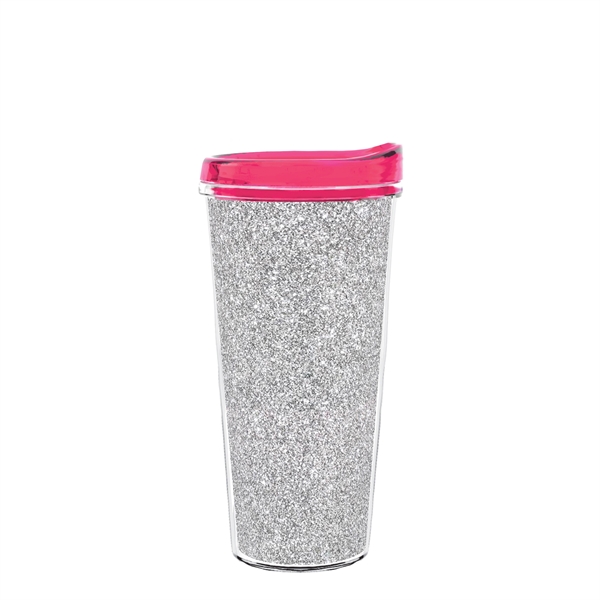 Double-wall insulated, clear Tritan™ tumbler with silver bling insert available in... from ASI 73871 Next Promotions LLC