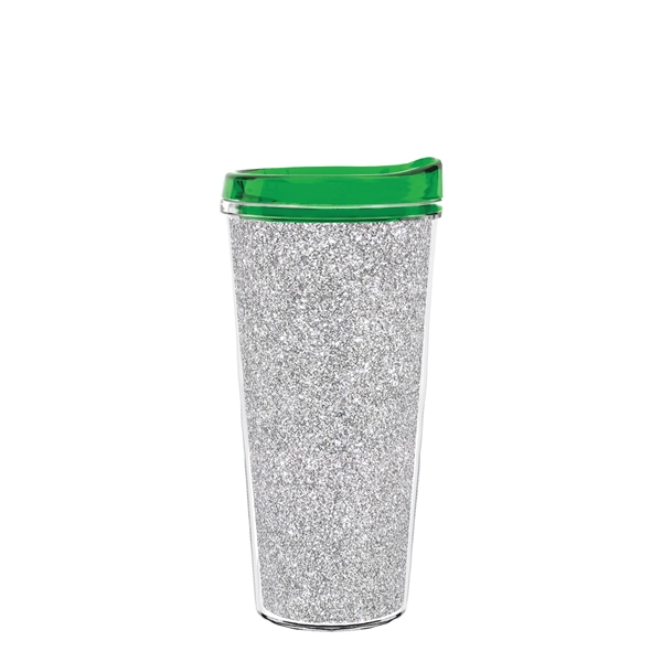Double-wall insulated, clear Tritan™ tumbler with silver bling insert available in... from ASI 73871 Next Promotions LLC