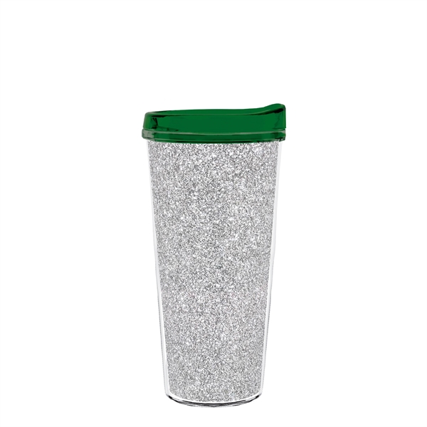 Double-wall insulated, clear Tritan™ tumbler with silver bling insert available in... from ASI 73871 Next Promotions LLC