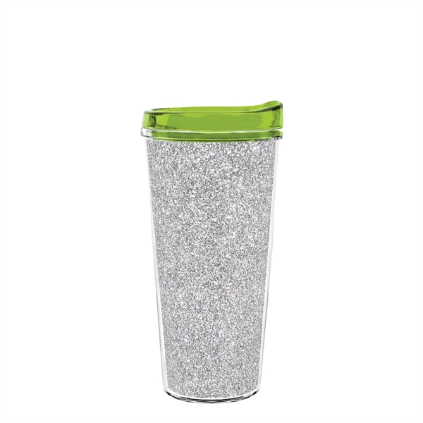 Double-wall insulated, clear Tritan™ tumbler with silver bling insert available in... from ASI 73871 Next Promotions LLC